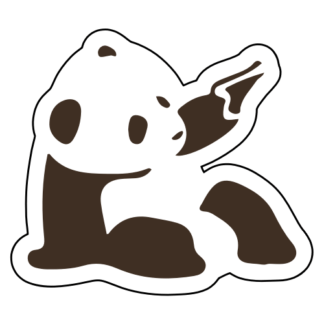 Panda Holding Gun Sticker (Brown)
